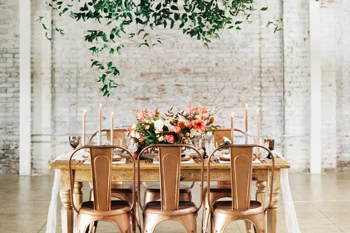 Rustic table setting with floral centerpiece - The Village Florist Hunters Hill
