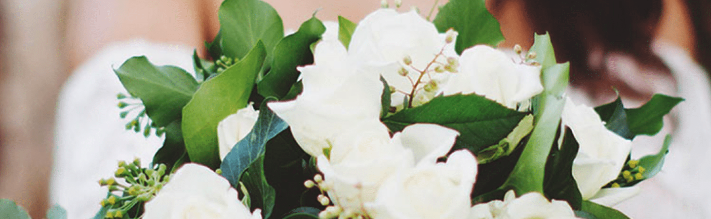 White roses and greenery bouquet - The Village Florist Hunters Hill