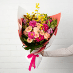 Vibrant pink and yellow flower bouquet - The Village Florist Hunters Hill