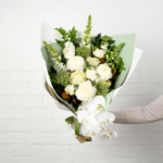 White floral bouquet with orchids - The Village Florist Hunters Hill