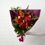 Red and orange tropical flower bouquet - The Village Florist Hunters Hill
