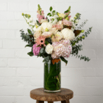 Pink and white flower arrangement in vase - The Village Florist Hunters Hill